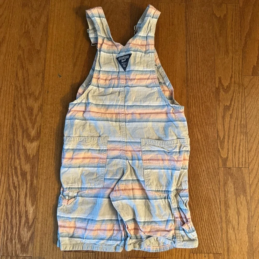OshKosh B'gosh Kids Pastel Striped Overalls Girls Size 5T